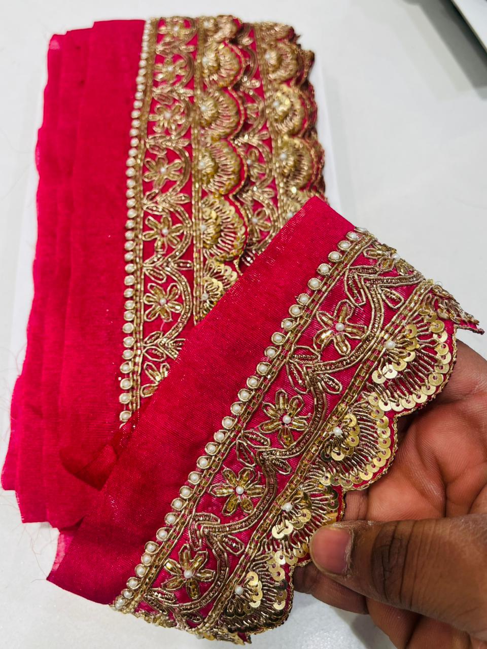 K.R KASAT - Red Colour Lace